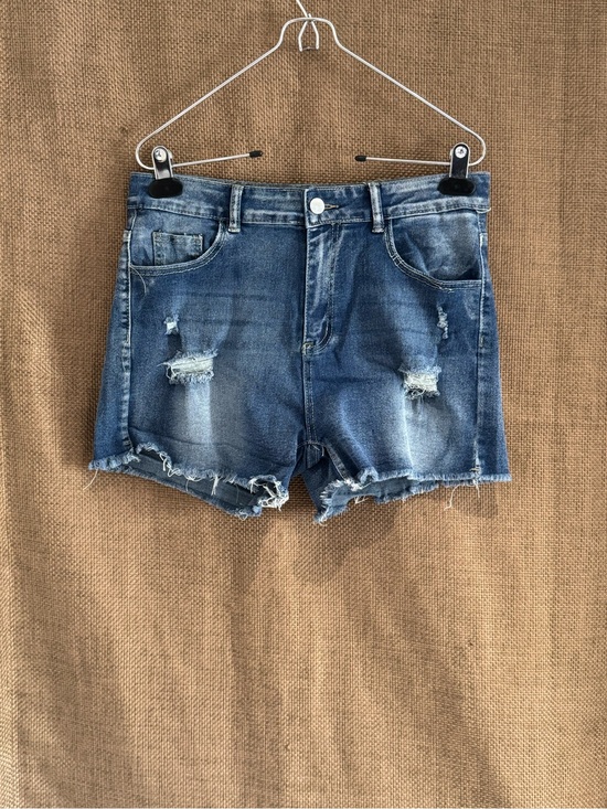 Jessica Jeans Pants - Jessica Jeans Classic Distressed Stretchy Women's Denim Shorts - Blue